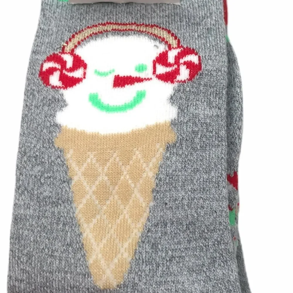 Apara Cupcake & Ice Cream Cone Crew Socks, Gray
